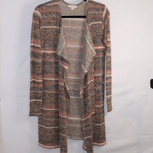 It's Our Time multicolor open flutter-front duster style cardigan L